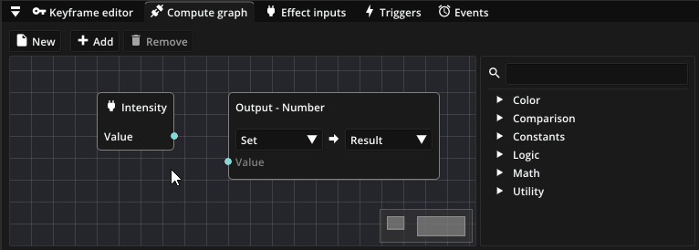 Defining the compute graph for the number property