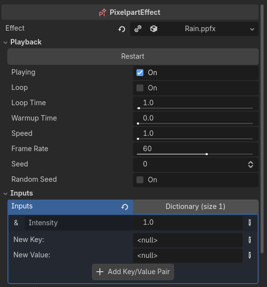 Godot: Intensity value