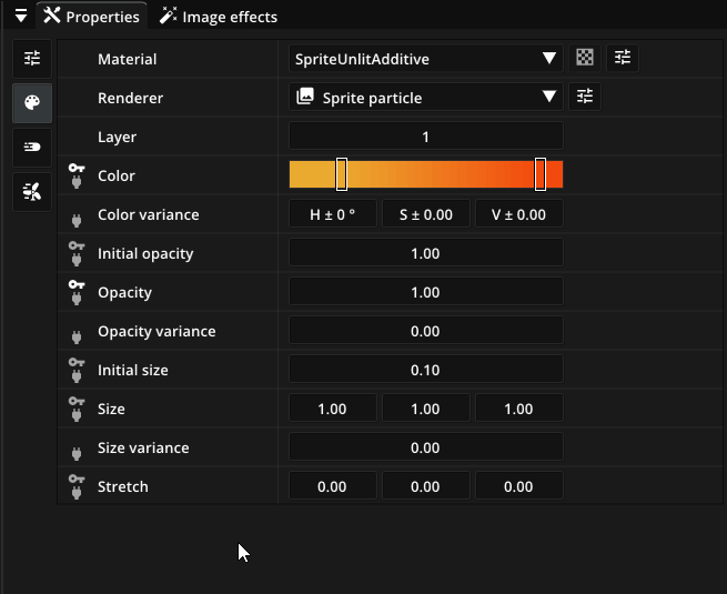 Set particle rotation variance