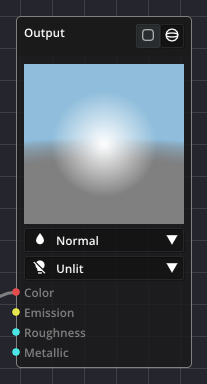 Shader graph: Output node